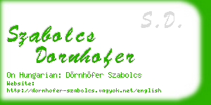 szabolcs dornhofer business card