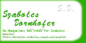 szabolcs dornhofer business card